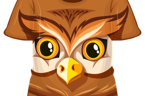 智慧森林之谜：超萌猫头鹰裁片印花服装