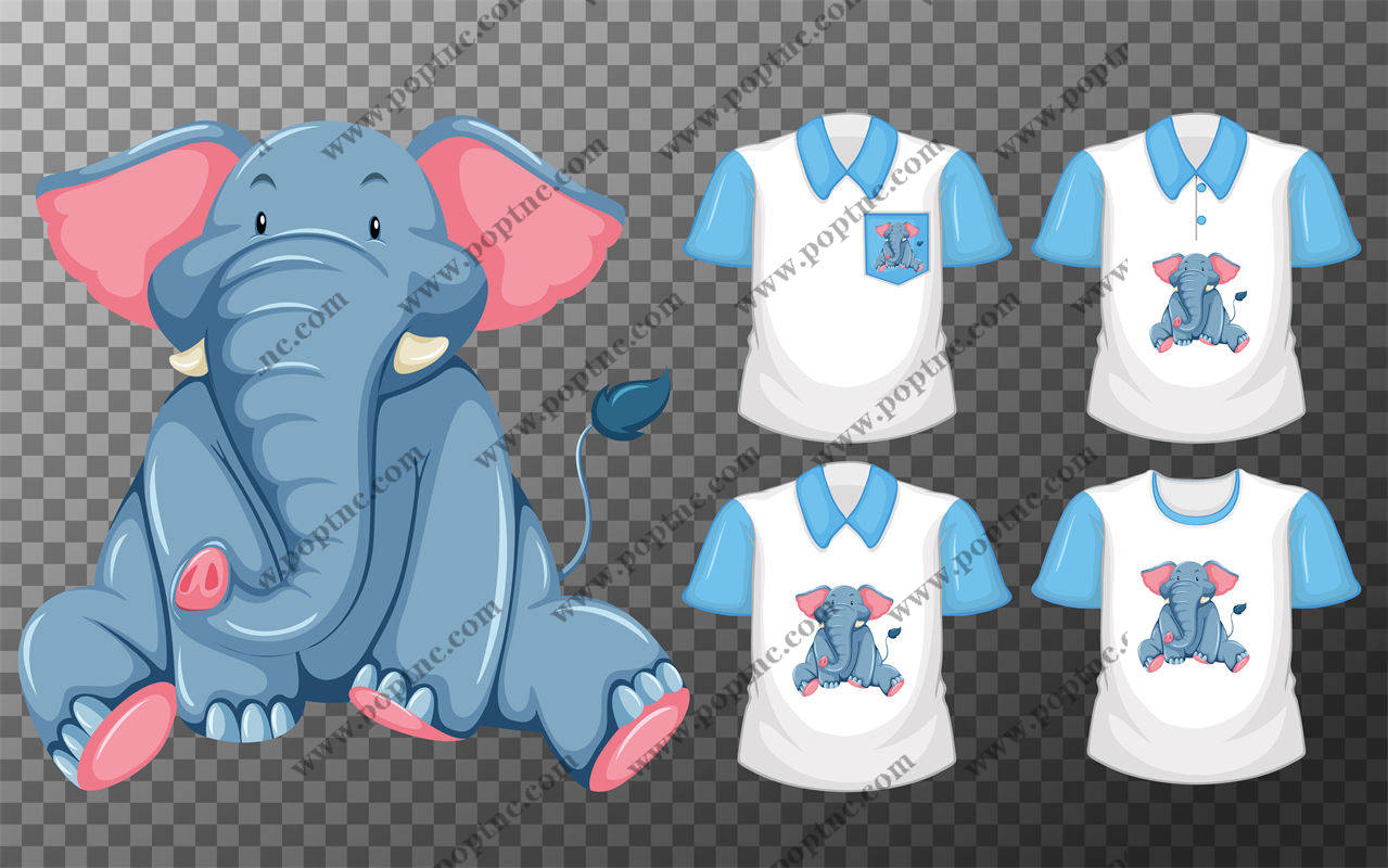 可爱大象裁片印花:萌趣设计,适合儿童服装