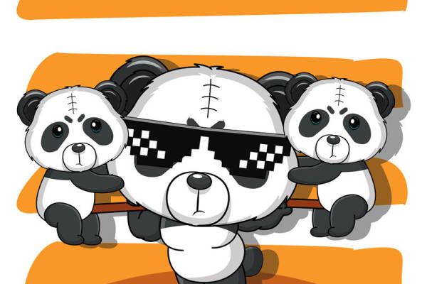 酷炫熊猫裁片印花：时尚与趣味并存的服装印花设计