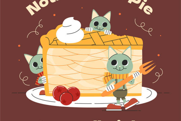 秋日温馨猫饼印花：服装裁片印花设计