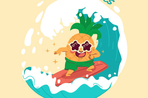 夏日菠萝冲浪风潮：趣味裁片印花服装