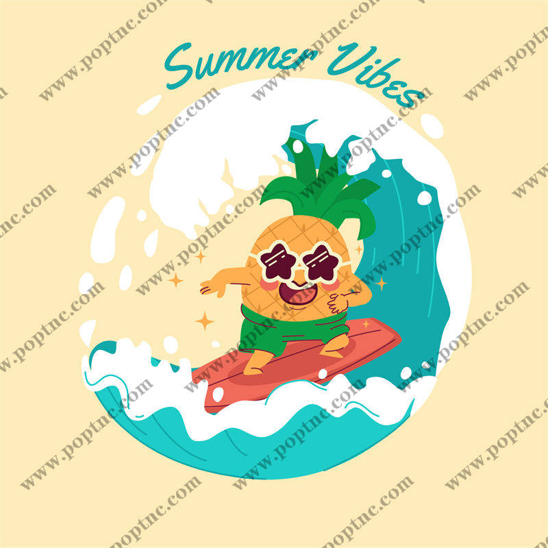 夏日菠萝冲浪风潮:趣味裁片印花服装