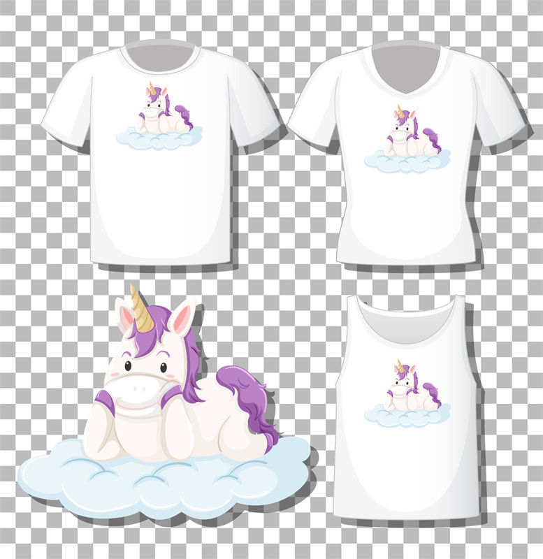 梦幻独角兽：儿童服装印花设计，可爱裁片印花图案