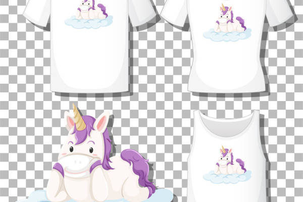 梦幻独角兽：儿童服装印花设计，可爱裁片印花图案