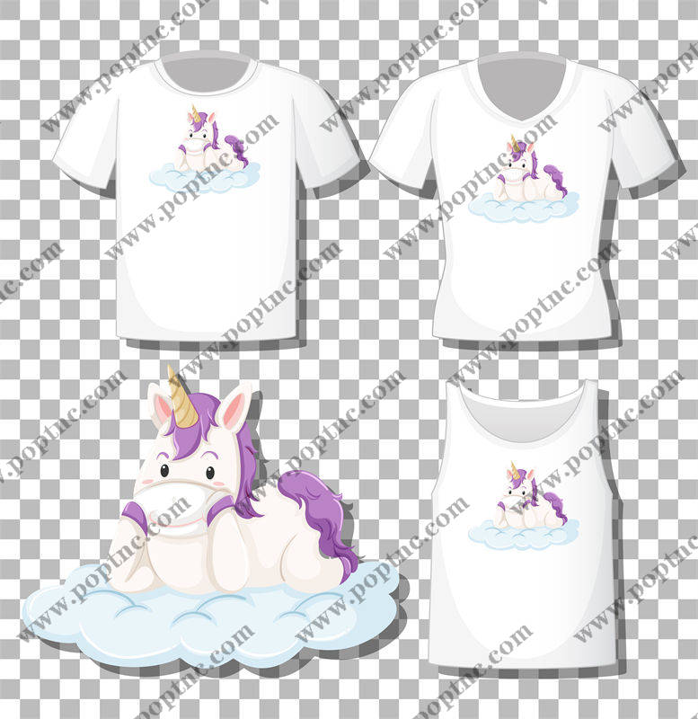 梦幻独角兽:儿童服装印花设计,可爱裁片印花图案