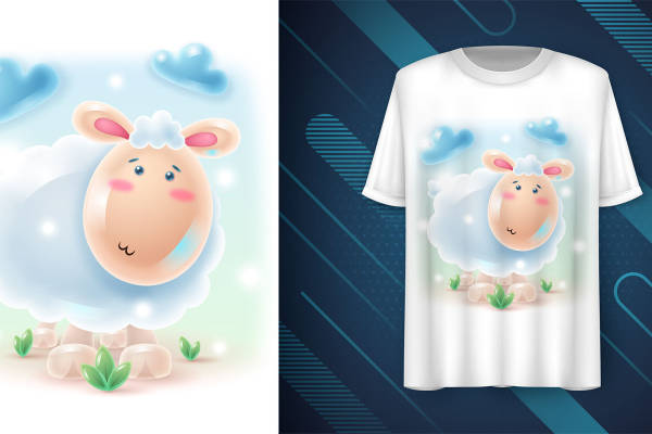 萌趣小羊裁片印花,打造可爱童趣服装