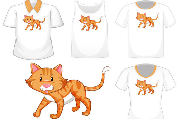 创意猫图案裁片印花，打造个性时尚服装