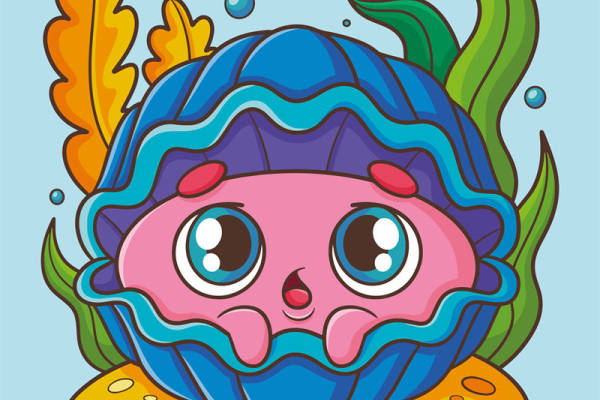 海洋生物主题裁片印花：可爱海星服装印花设计