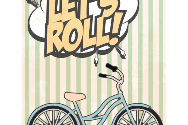 复古自行车图案裁片印花：让服装焕发出青春活力