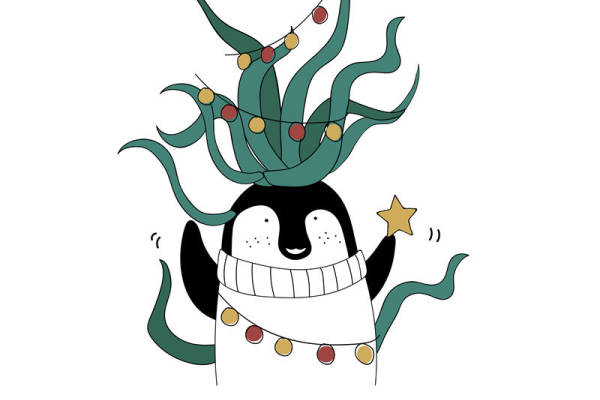 圣诞树企鹅：创意裁片印花设计，打造独特服装