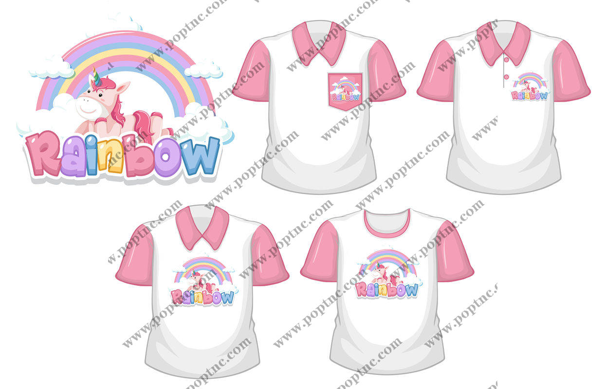 梦幻彩虹独角兽:可爱裁片印花服装设计