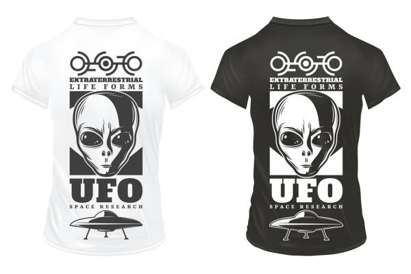 外星生物与UFO主题裁片印花服装印花设计