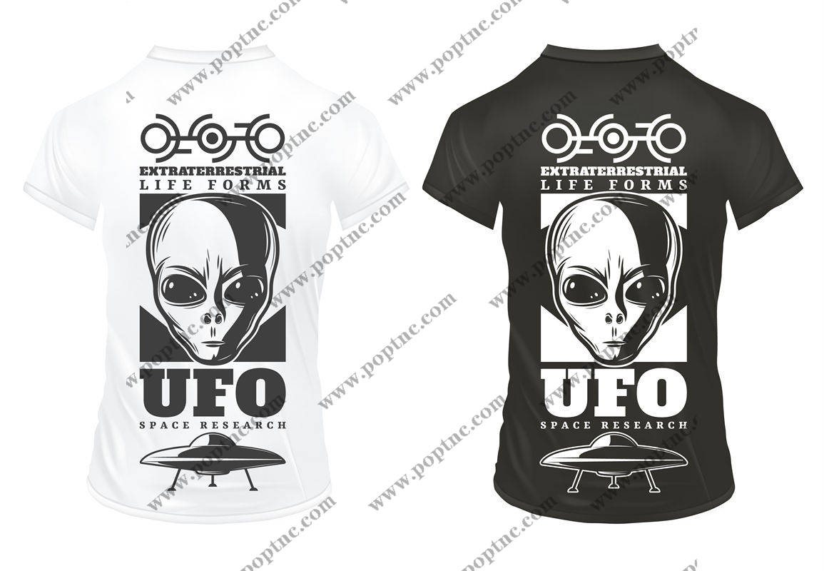 外星生物与UFO主题裁片印花服装印花设计