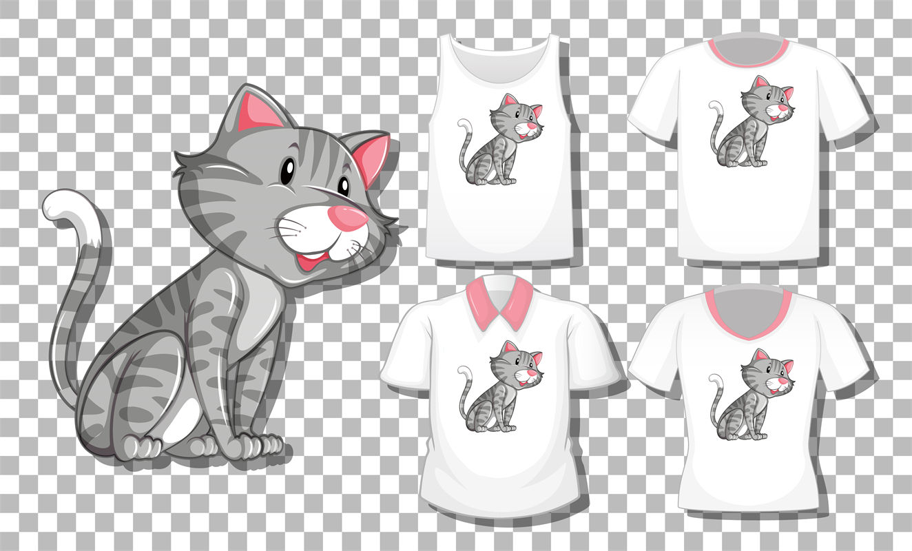 猫咪裁片印花：萌趣设计，适合各种服装印花