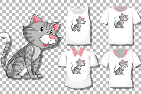 猫咪裁片印花:萌趣设计,适合各种服装印花