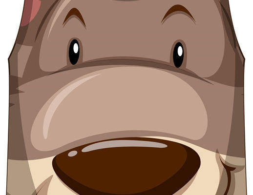 趣味狼头裁片印花:可爱动物图案服装印花