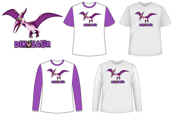 恐龙翼龙裁片印花：独特设计的服装印花作品