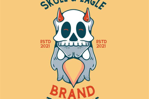 骷髅与鹰：独特裁片印花服装设计