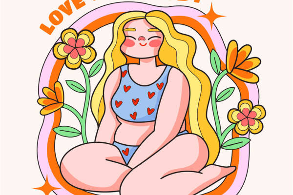 爱自己，从服装印花开始：心形花朵裁片印花设计