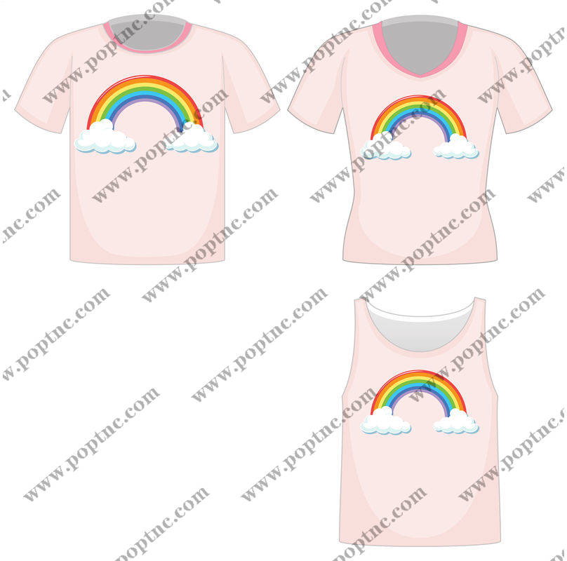 彩虹云朵裁片印花:梦幻风格服装印花设计