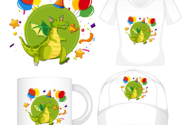 卡通龙主题裁片印花，打造个性时尚服装