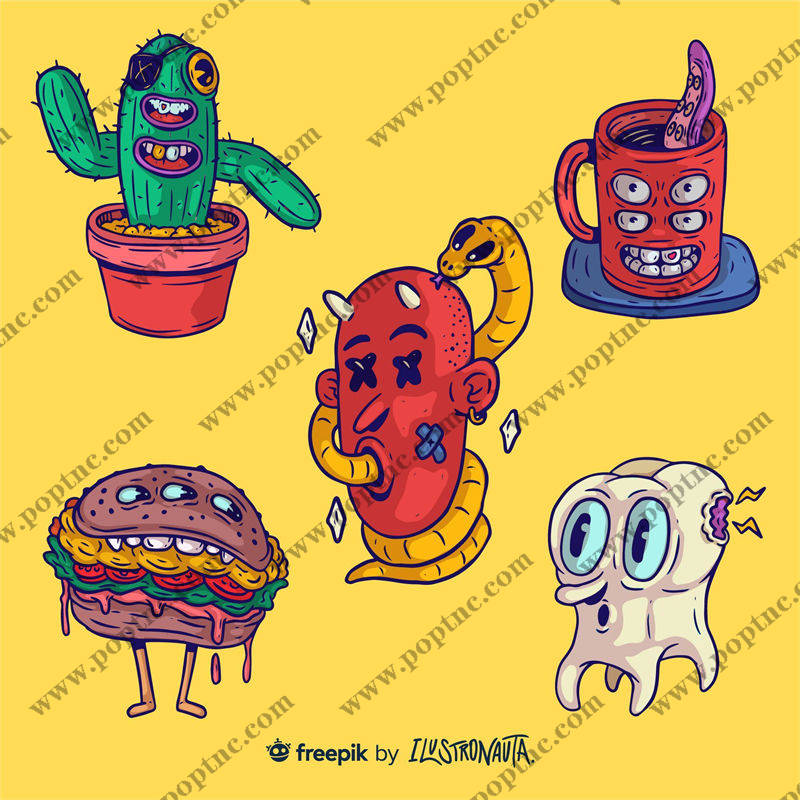 创意裁片印花:趣味卡通图案设计,适合各类服装