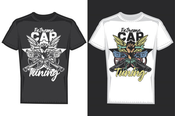 酷炫机翼引擎图案服装印花设计