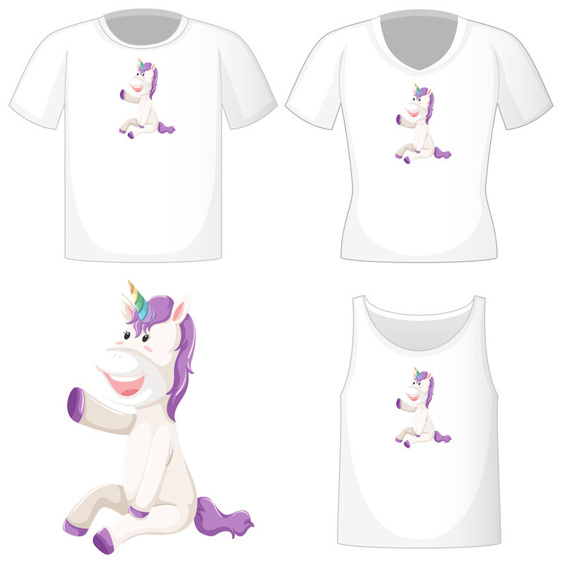 梦幻独角兽：可爱裁片印花服装印花设计