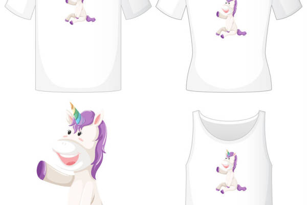 梦幻独角兽：可爱裁片印花服装印花设计