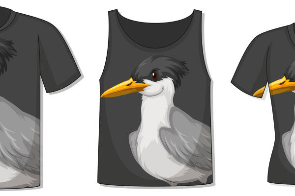 自然鸟纹裁片印花,打造个性时尚服装