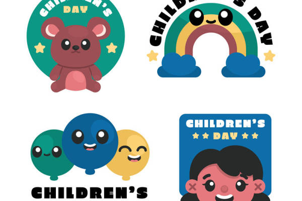 儿童节主题裁片印花:可爱卡通图案服装印花