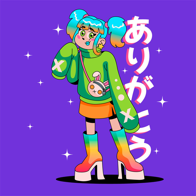 时尚潮流：霓虹色裁片印花服装印花设计