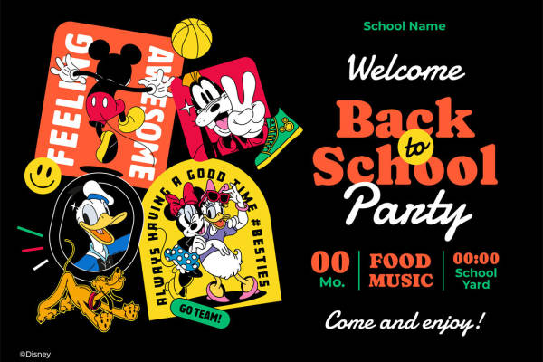 迪士尼校园风裁片印花服装：活力四射，青春无限