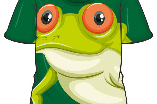 趣味青蛙裁片印花：创意服装印花设计