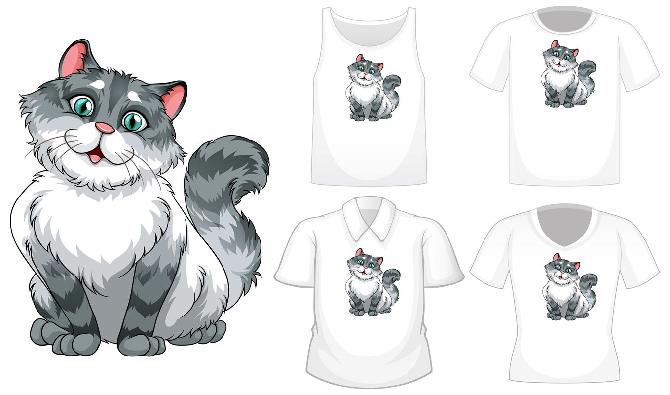 猫咪主题裁片印花，为您的服装增添可爱元素