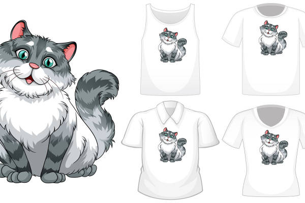 猫咪主题裁片印花，为您的服装增添可爱元素