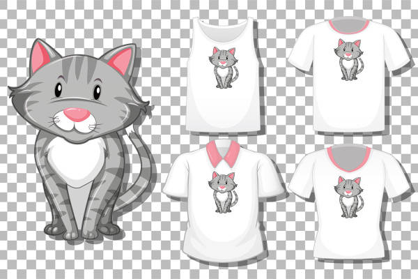 温馨猫咪图案裁片印花，打造个性时尚服装