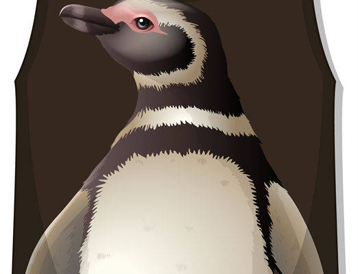 裁片印花：时尚企鹅图案服装印花设计