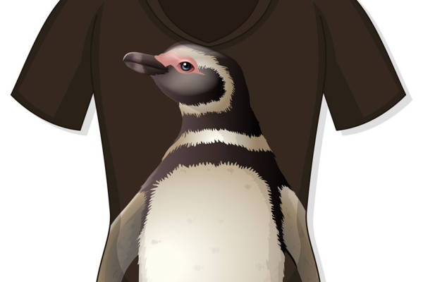 裁片印花：萌趣企鹅图案服装印花设计