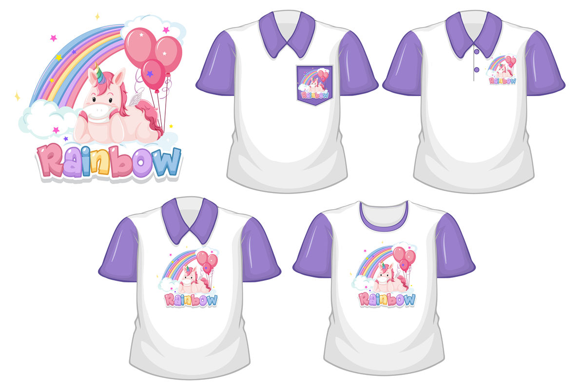 梦幻彩虹独角兽：裁片印花服装印花设计