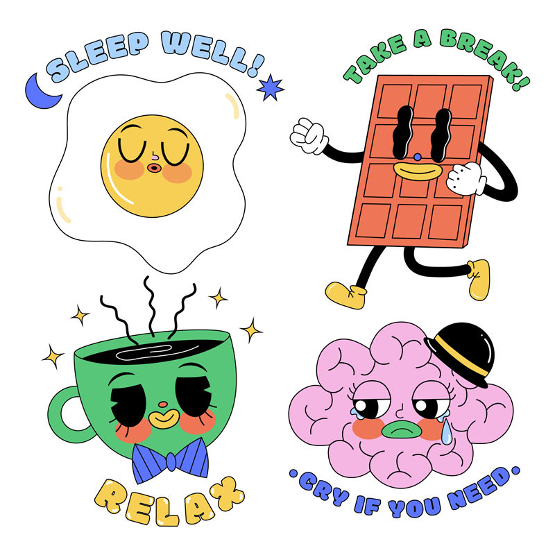 轻松生活，舒适睡眠，巧克力与咖啡印花服装裁片