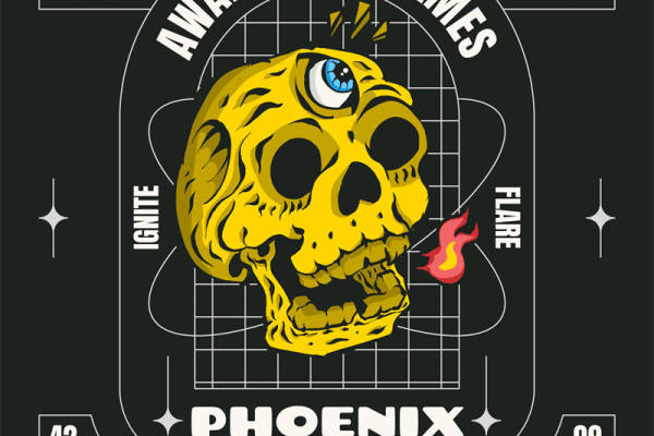 裁片印花服装:点燃激情的火焰骷髅设计