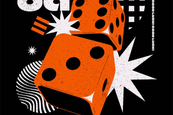 幸运骰子图案服装印花，时尚裁片印花设计