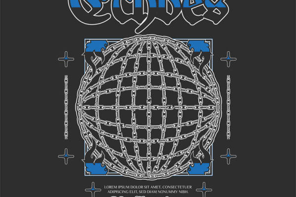 服装裁片印花：链条球体设计，时尚与个性的完美结合