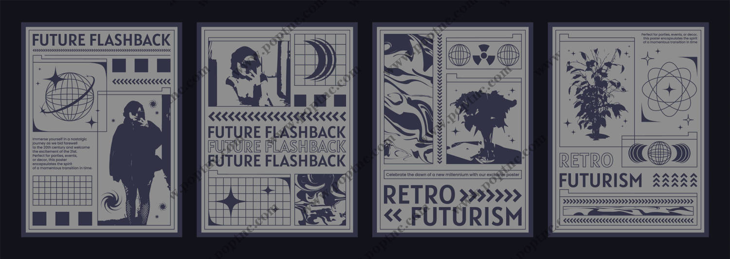 未来感复古风裁片印花服装,时尚潮流新选择