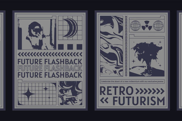 未来感复古风裁片印花服装,时尚潮流新选择