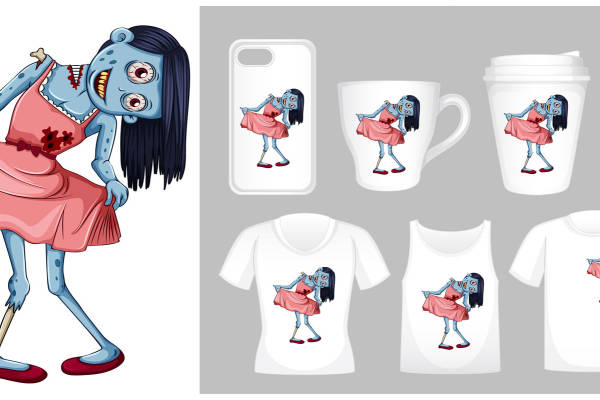 裁片印花服装：时尚僵尸图案，打造个性街头风