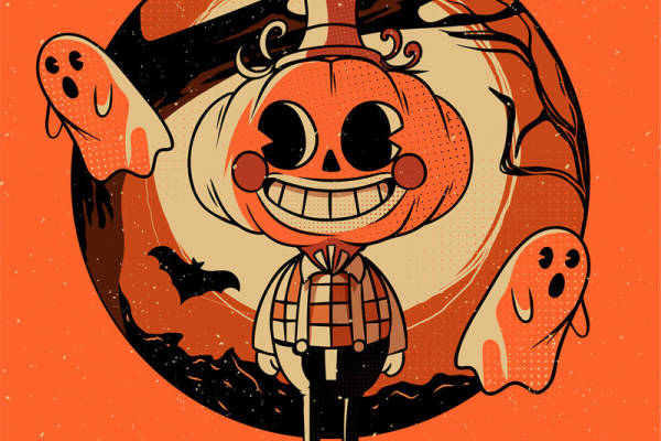 万圣节南瓜服装印花：创意裁片印花设计