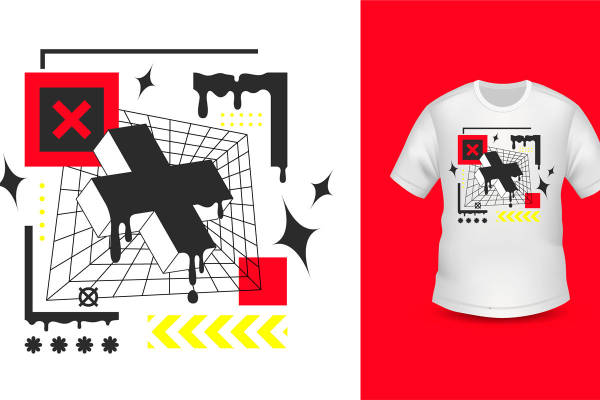 裁片印花服装:时尚几何图案设计