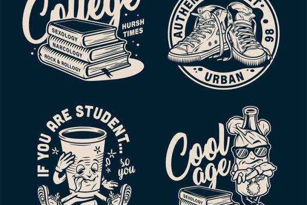 校园风裁片印花服装，时尚与学术的完美结合